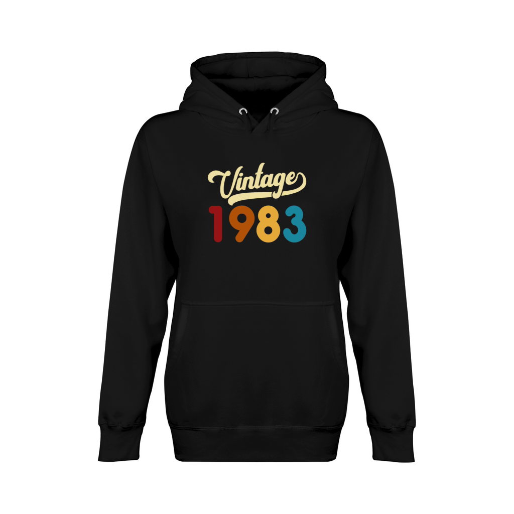 Vintage 1983 Retro Style 38th Birthday Gift Unisex Premium Pullover Hoodie