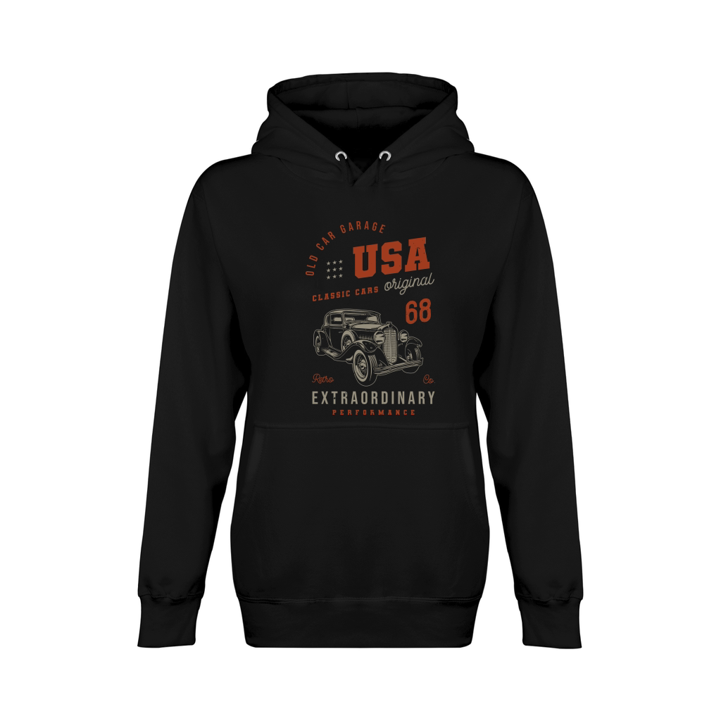 vintage custom usa classic car vector (1) Unisex Premium Pullover Hoodie