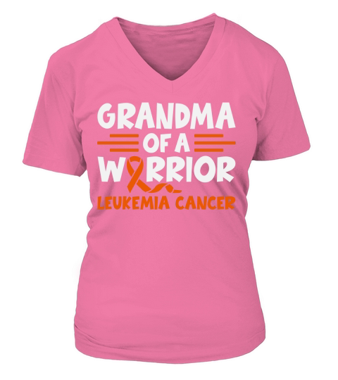 Grandma of a warrior Leukemia cancer V-neck T-Shirt Woman