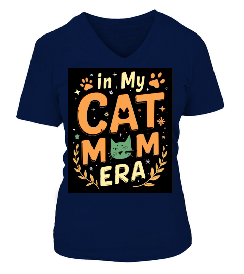 In my cat mom ear V-neck T-Shirt Woman