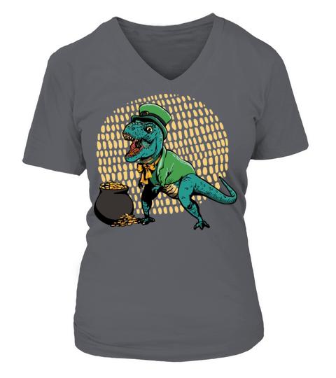 st pattys 2022 T-Rex Dinosaur Gold Patricks day V-neck T-Shirt Woman