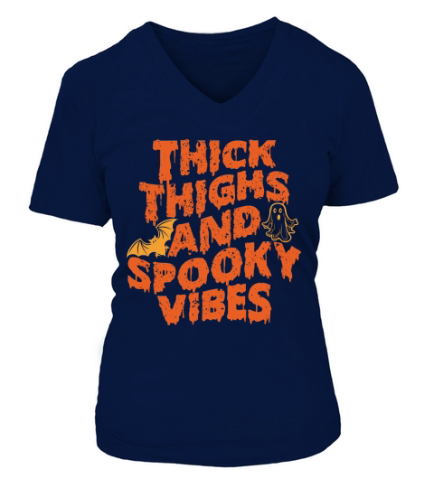 Thick Thighs And Spooky Vibes V-neck T-Shirt Woman