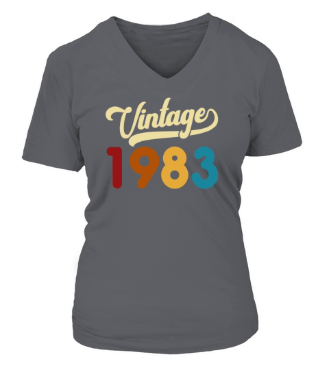 Vintage 1983 Retro Style 38th Birthday Gift V-neck T-Shirt Woman
