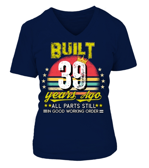 Vintage Birthday 39 V-neck T-Shirt Woman