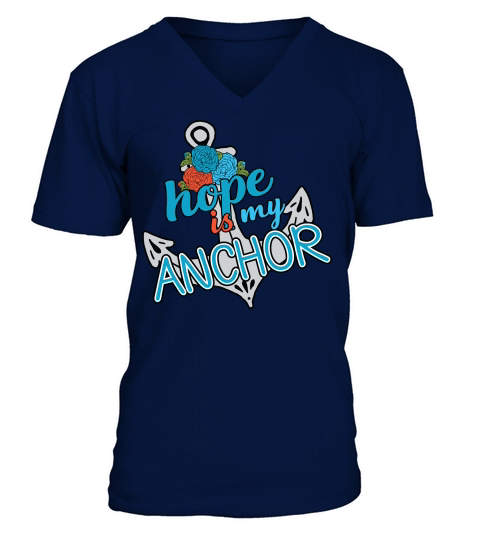 Hope is My Anchor Floral V-Neck T-shirt