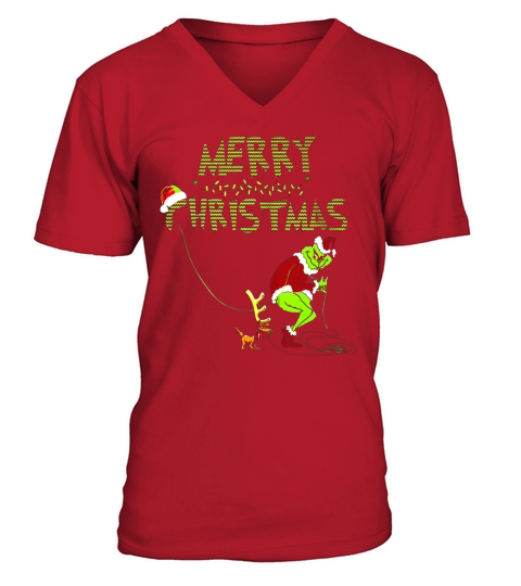 Merry Christmas Grinch V-Neck T-shirt