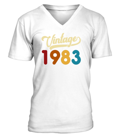 Vintage 1983 Retro Style 38th Birthday Gift V-Neck T-shirt