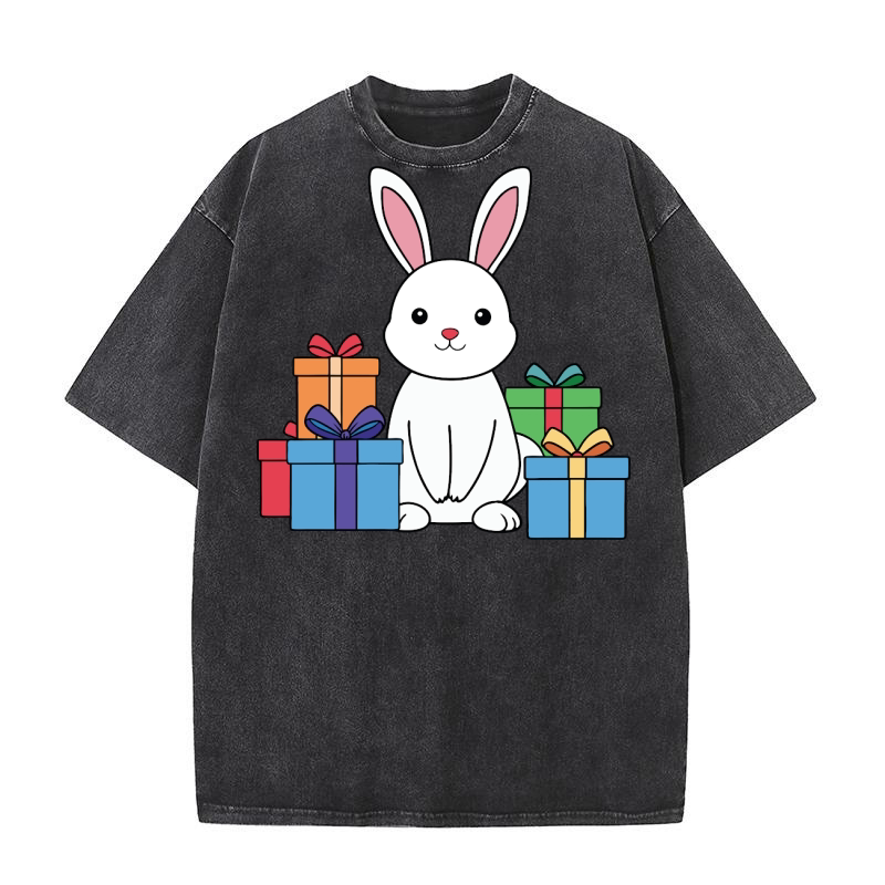 Christmas Rabbit 02 Washed T-Shirt