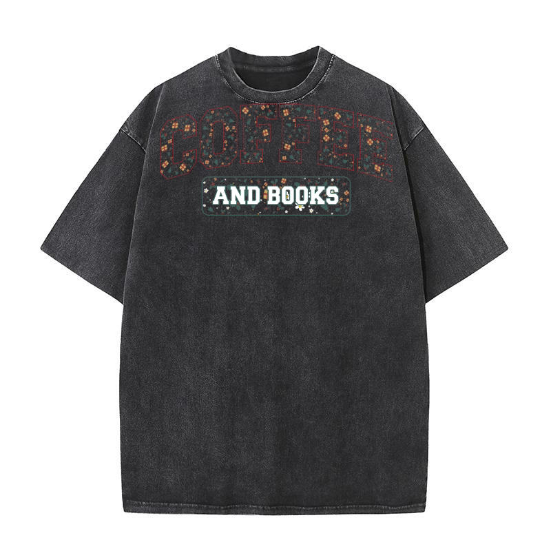 Coffee And Books Washed T-Shirt