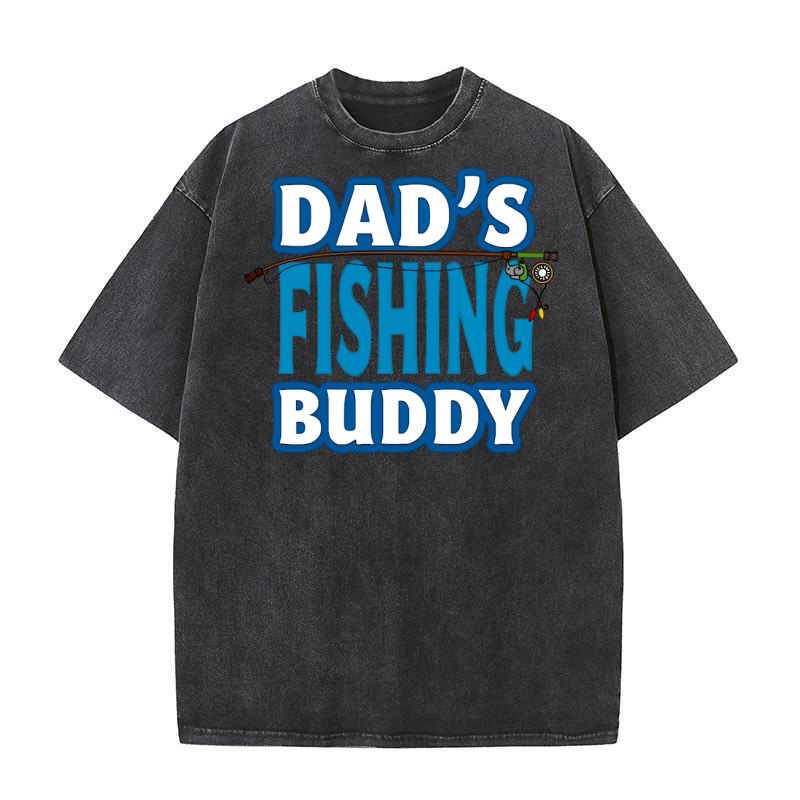 Dads fishing buddy (2) Washed T-Shirt