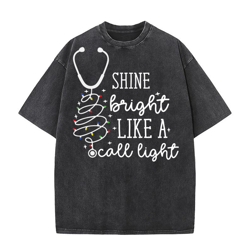 Funny Nurse Christmas Shirt, Nurse Christmas Washed T-Shirt