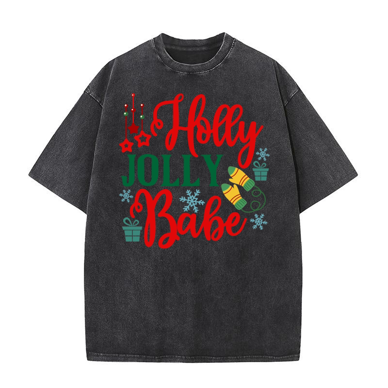 Holly Jolly Babe Washed T-Shirt