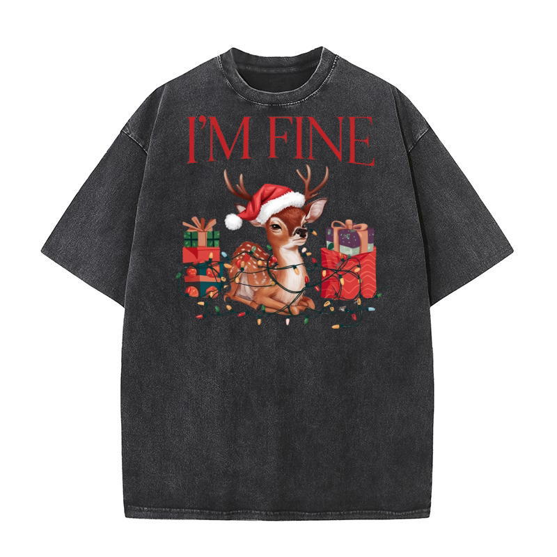 Im fine Animal Christmas Washed T-Shirt