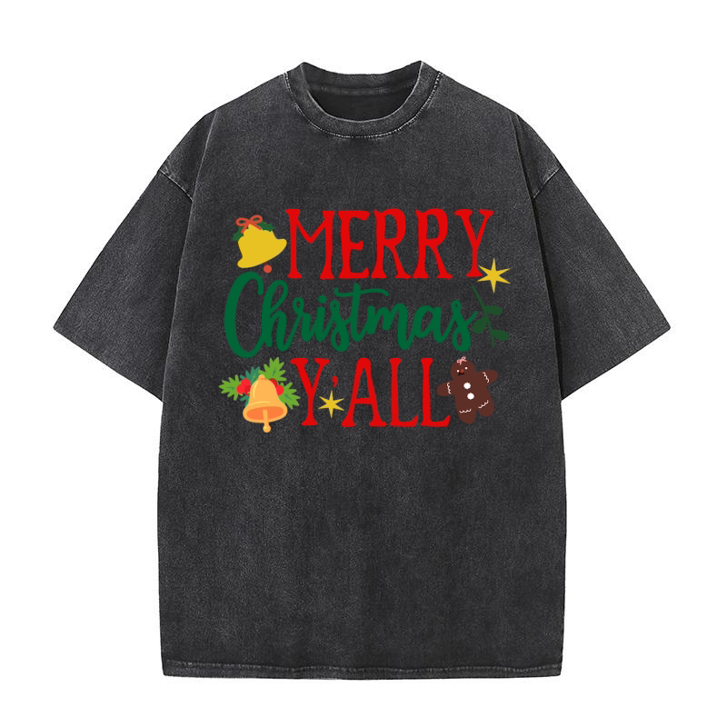 Merry Christmas Yall Washed T-Shirt