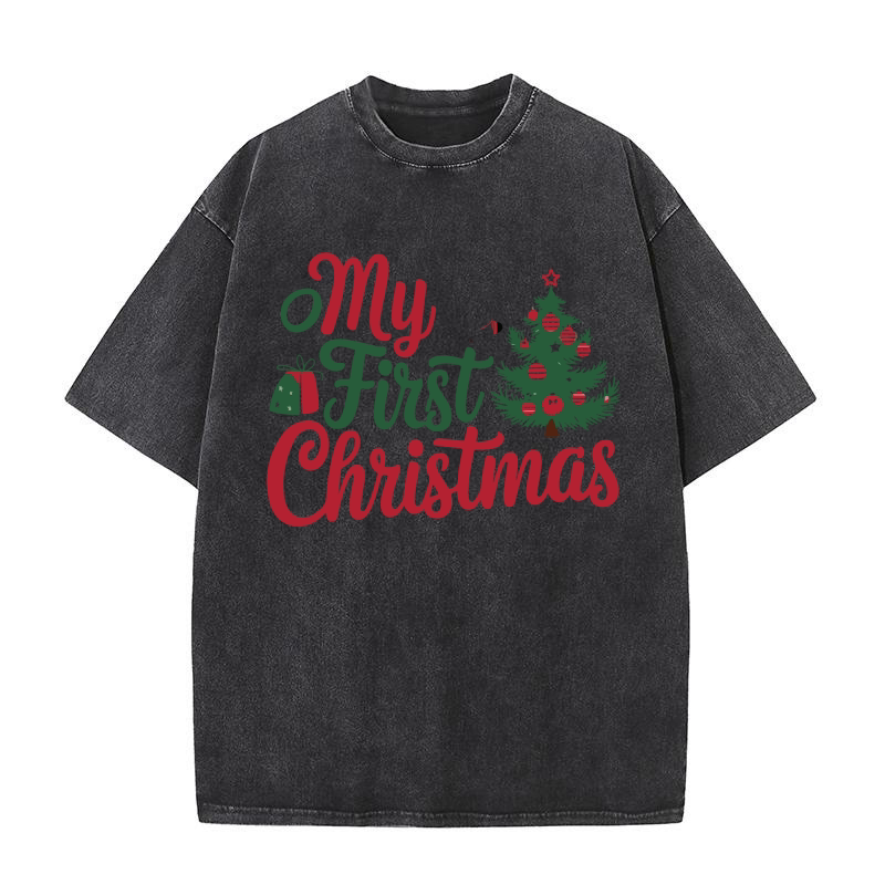 My First Christmas Outfit Washed T-Shirt