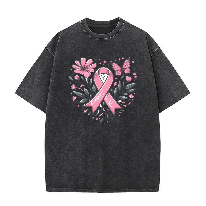 pink ribbon 08 Washed T-Shirt