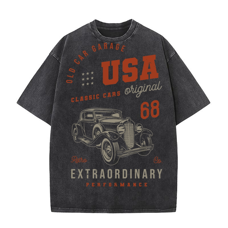 vintage custom usa classic car vector (1) Washed T-Shirt