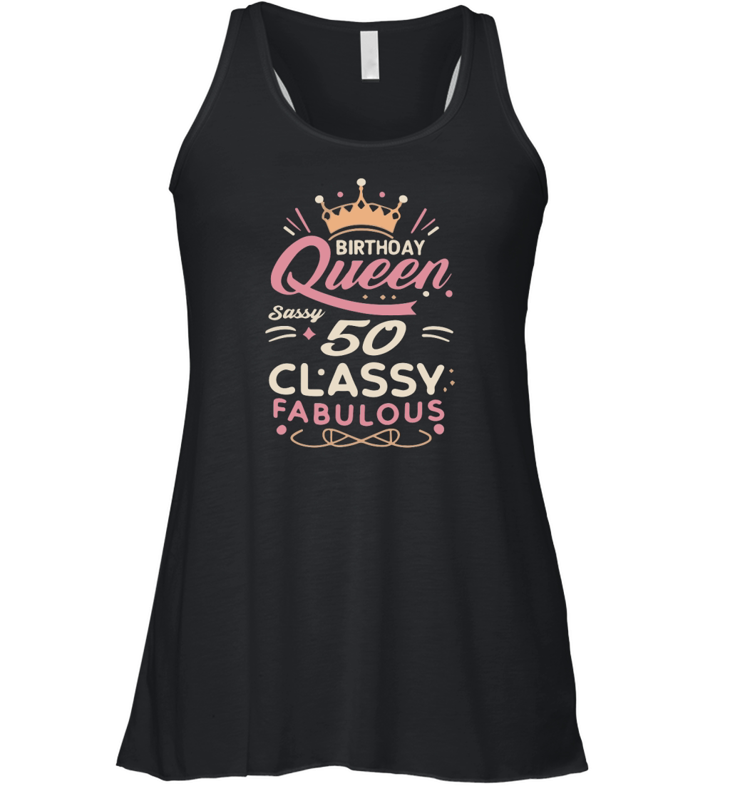 50 and Fabulous 50th Birthday Women's Flowy Tank Top