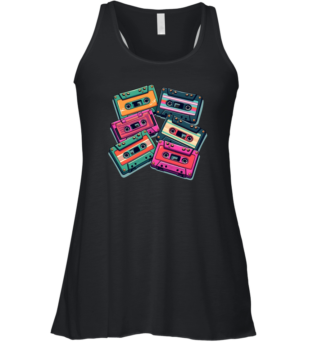 Colorful Cassette Tape Women's Flowy Tank Top