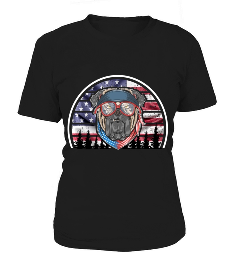 American Flag Pug Women's T-Shirt