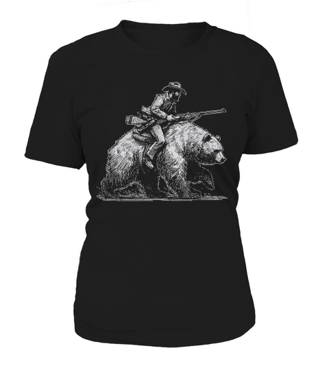 Cowboy Riding Bear D White GR Women's T-Shirt