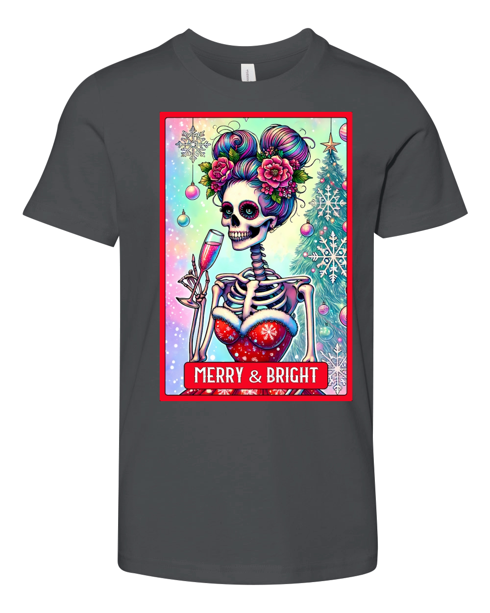 6.Christmas Skeleton Taro Cards Bundle Youth Unisex Jersey Tee