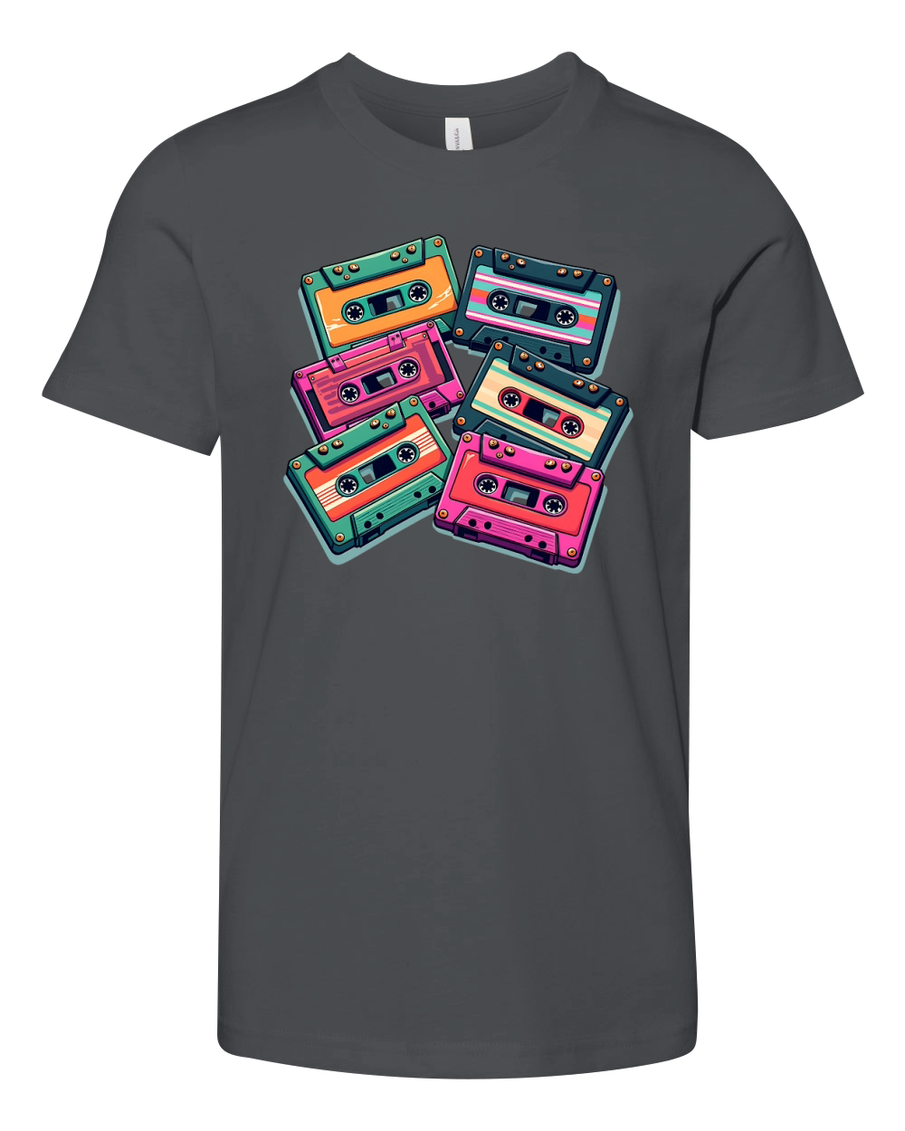 Colorful Cassette Tape Youth Unisex Jersey Tee