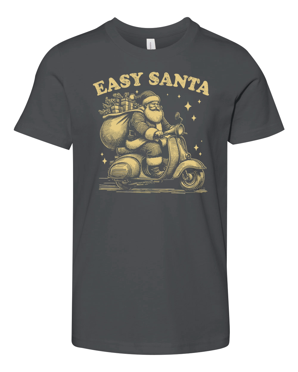 Easy Santa Riding Scooter D Yellow Youth Unisex Jersey Tee