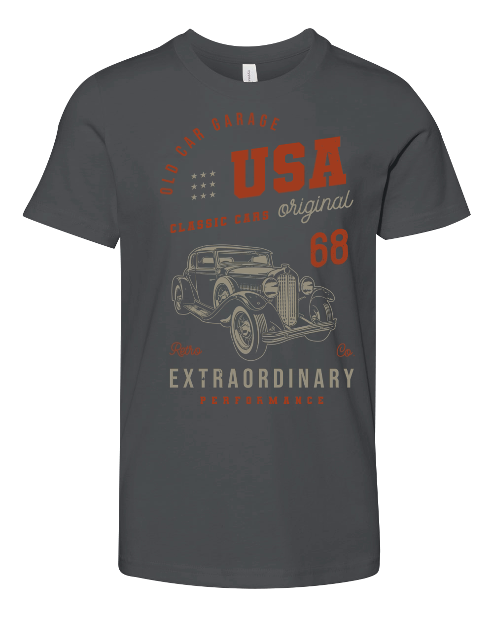 vintage custom usa classic car vector (1) Youth Unisex Jersey Tee