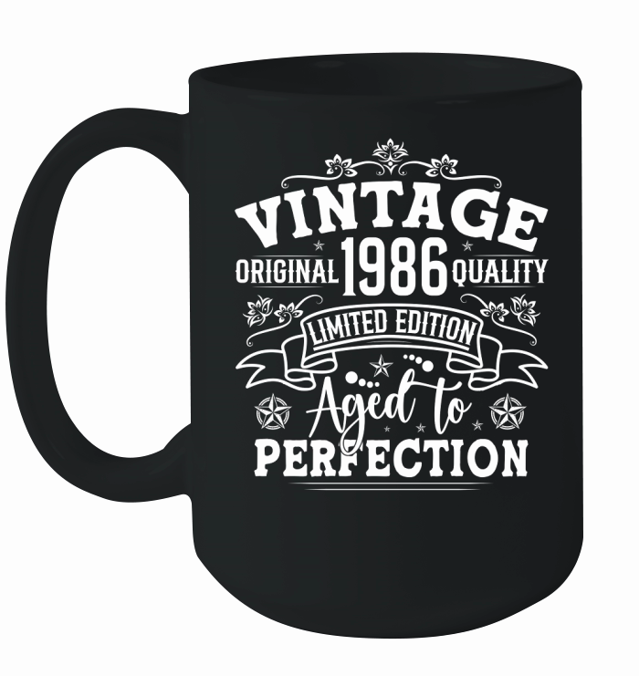 Vintage Birthday TShirt Design Bundle 1986 Ceramic Mug