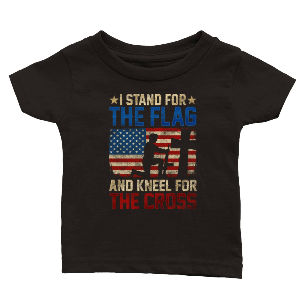 I Stand For The Flag And Kneel For The Cross Classic Baby Crewneck T-shirt