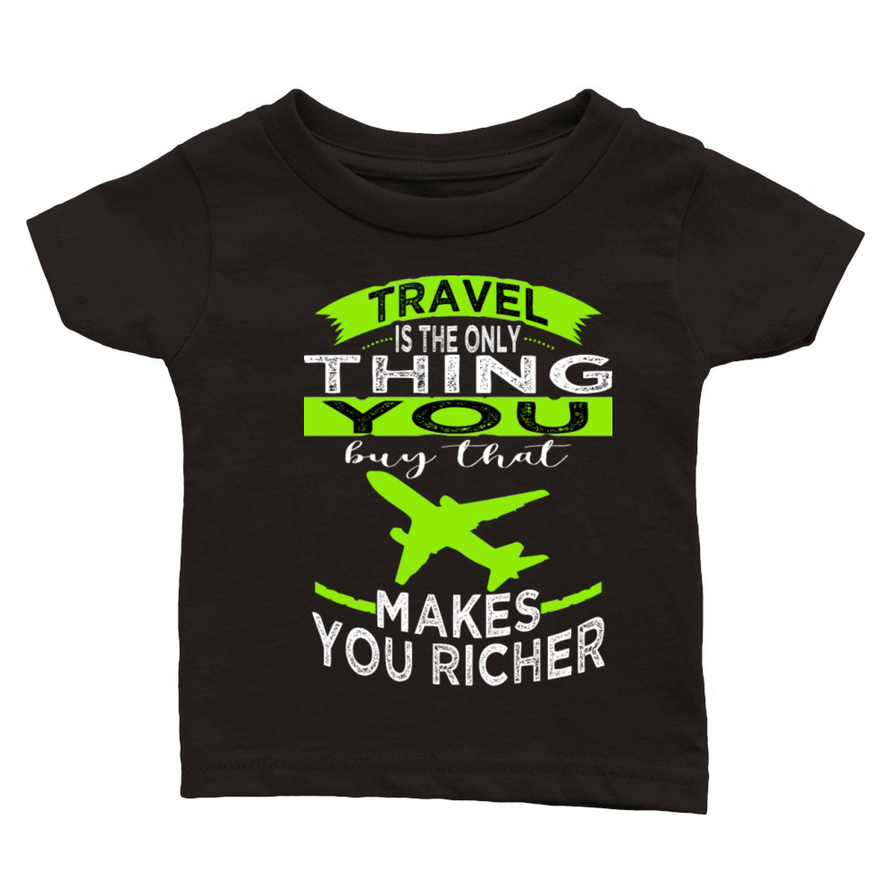 vintage statement bday traveling quotes trip Classic Baby Crewneck T-shirt