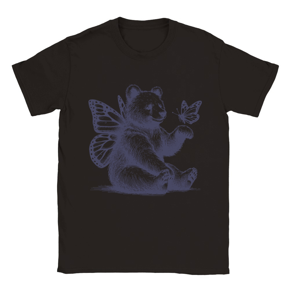 Bear With Butterfly Wings Vintage L dViolet Classic Kids Crewneck T-shirt
