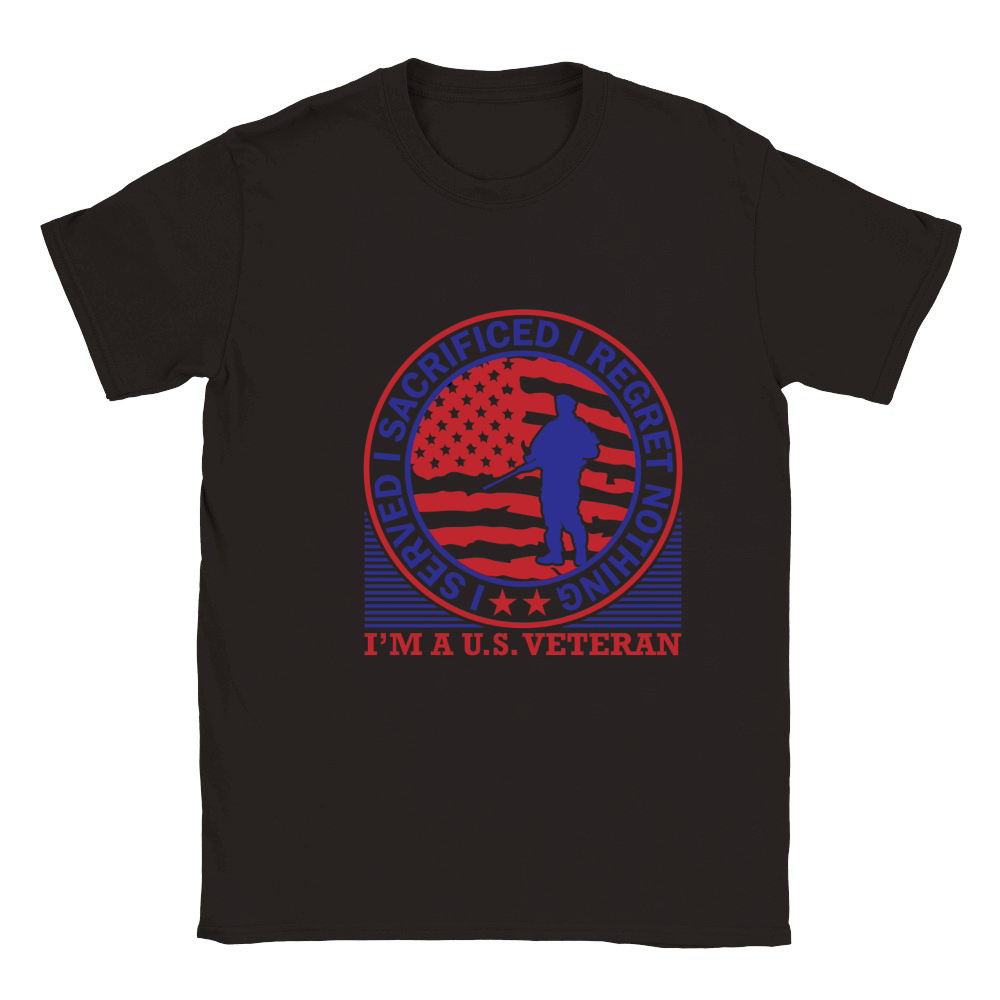 I Served I Sacrificed I Regret Nothing Im A U.S. Veteran Classic Kids Crewneck T-shirt