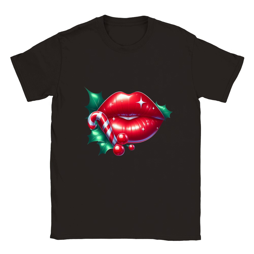 Lips Clipart Christmas Lips Holiday Lips (2) Classic Kids Crewneck T-shirt