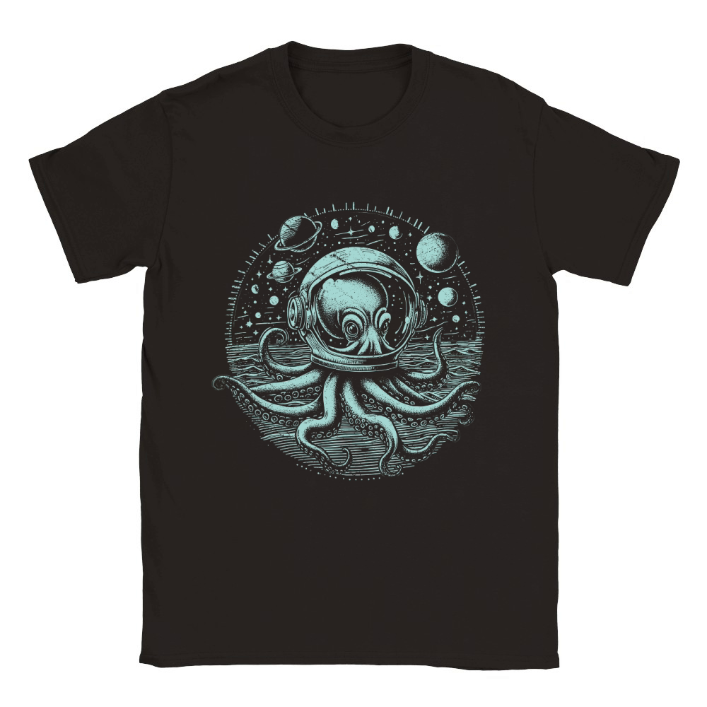 Octopus with Astronaut Helmet D GreenGR Classic Kids Crewneck T-shirt