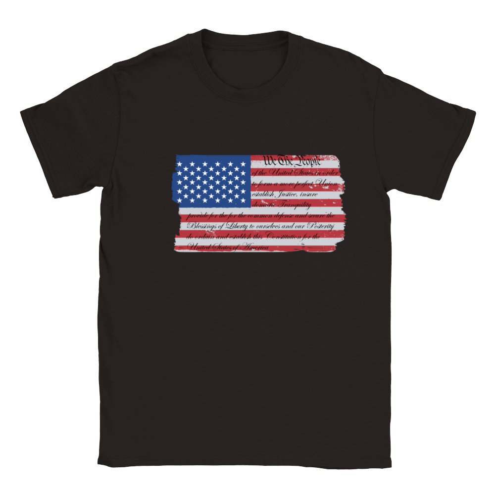 We The People US Constitution American Flag Classic Kids Crewneck T-shirt