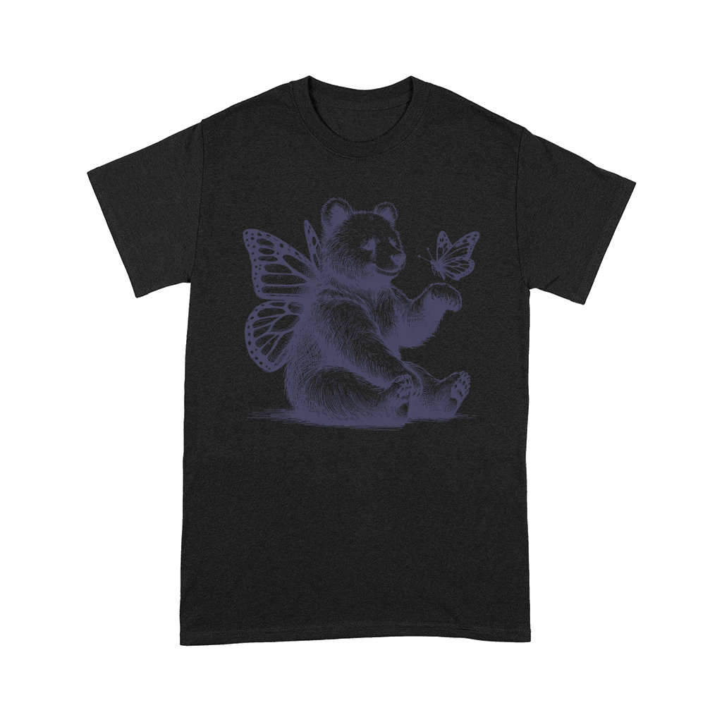 Bear With Butterfly Wings Vintage L dViolet Comfort T-shirt