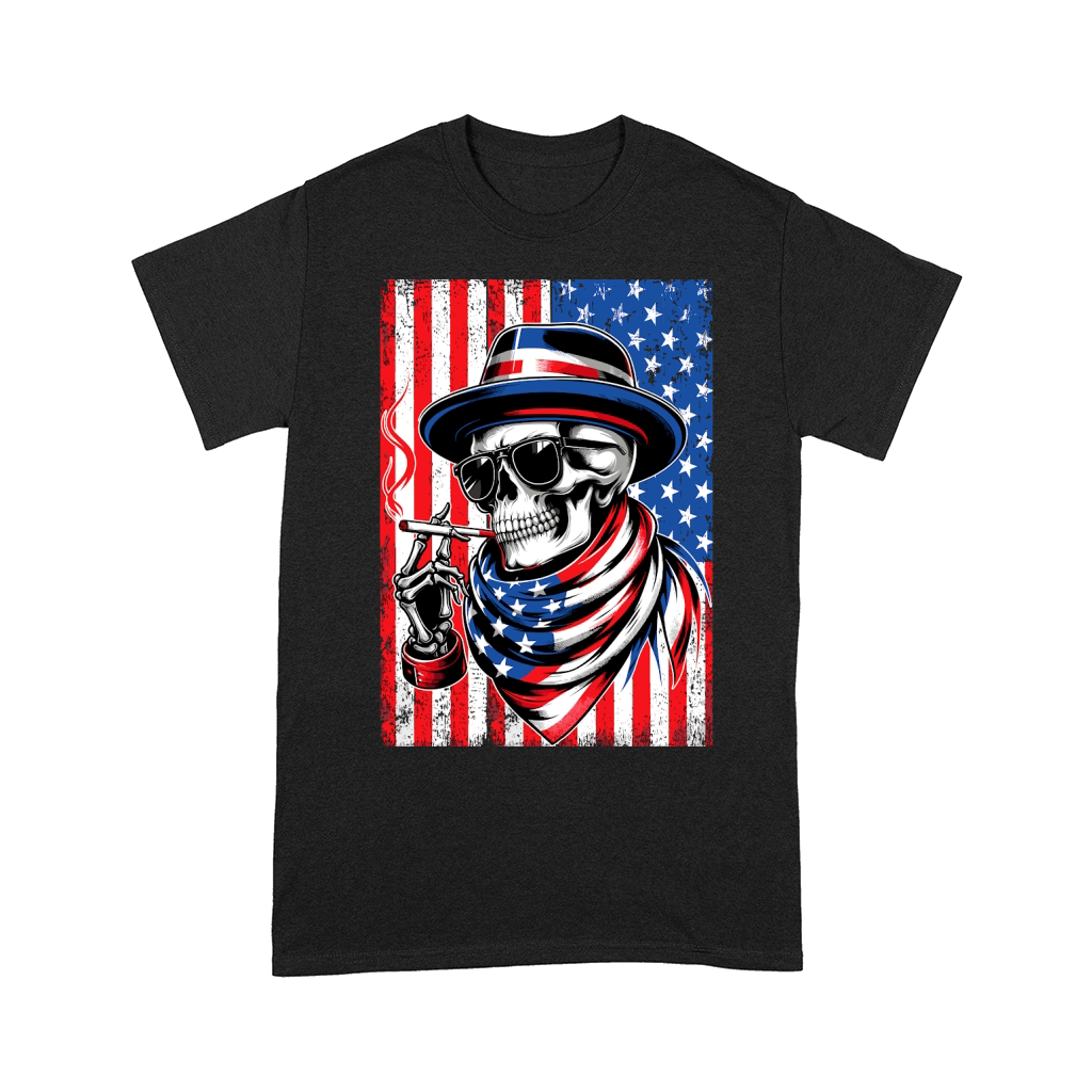 USA Flag Vintage Skeleton 4th of july 1 Comfort T-shirt