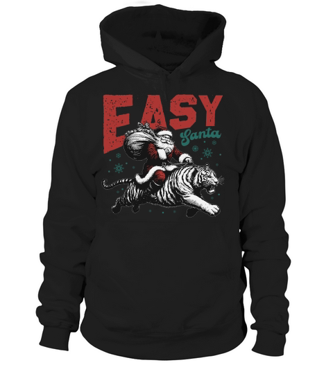 Easy Santa Riding Tiger L Color white tiger Hoodie Unisex