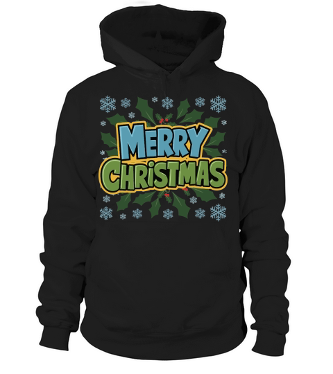 Merry Christmas Colorful Lettering Hoodie Unisex