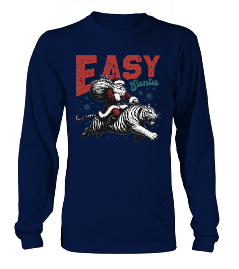 Easy Santa Riding Tiger L Color white tiger Long sleeved Unisex