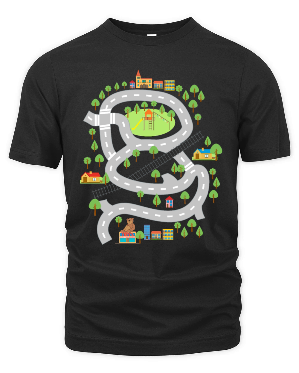 Car Play Mat Shirt for Dad Day Car Map Organic Unisex T-shirt