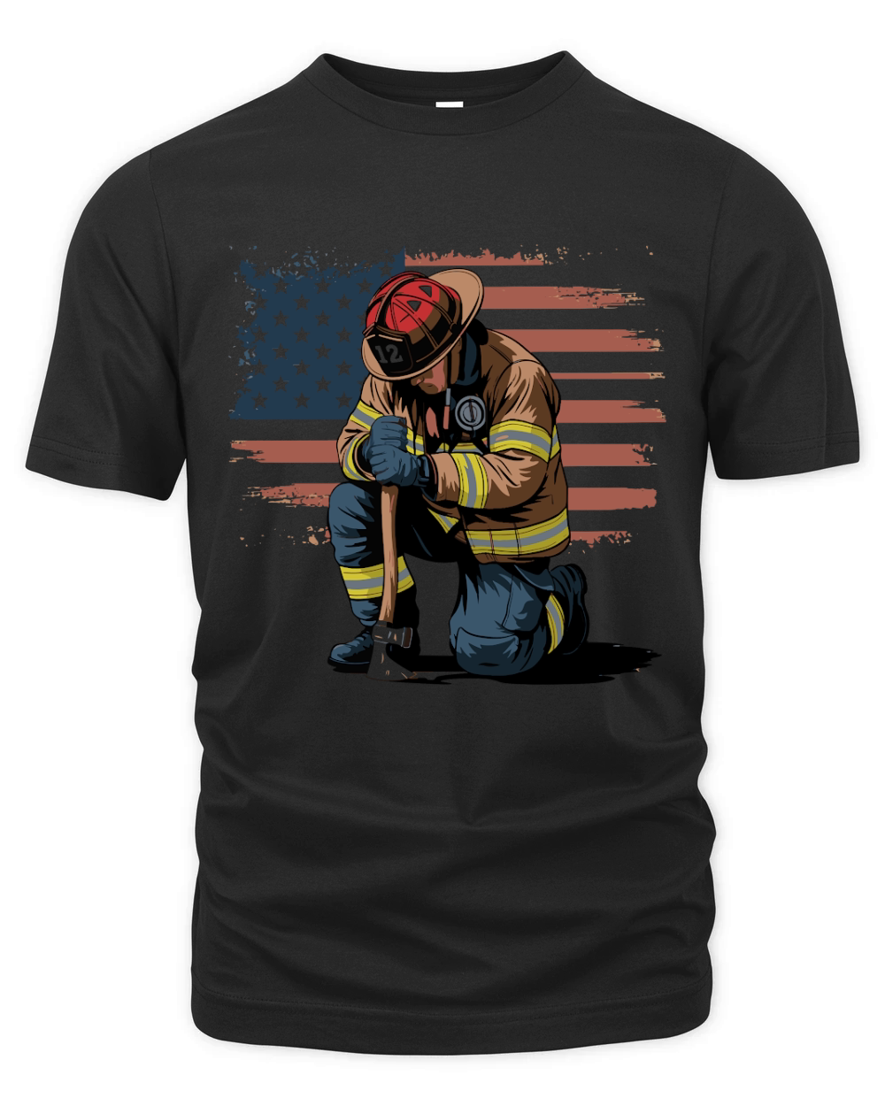 fire fighter vector Graphic 3 Organic Unisex T-shirt