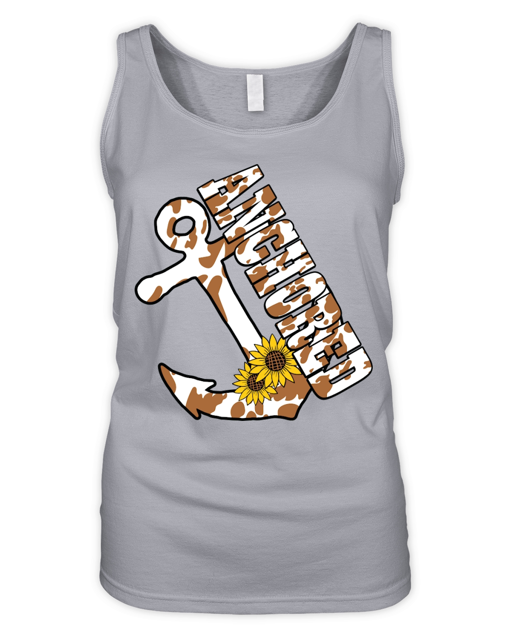 Anchored Cowhide Flower Organic Women's Tank Top