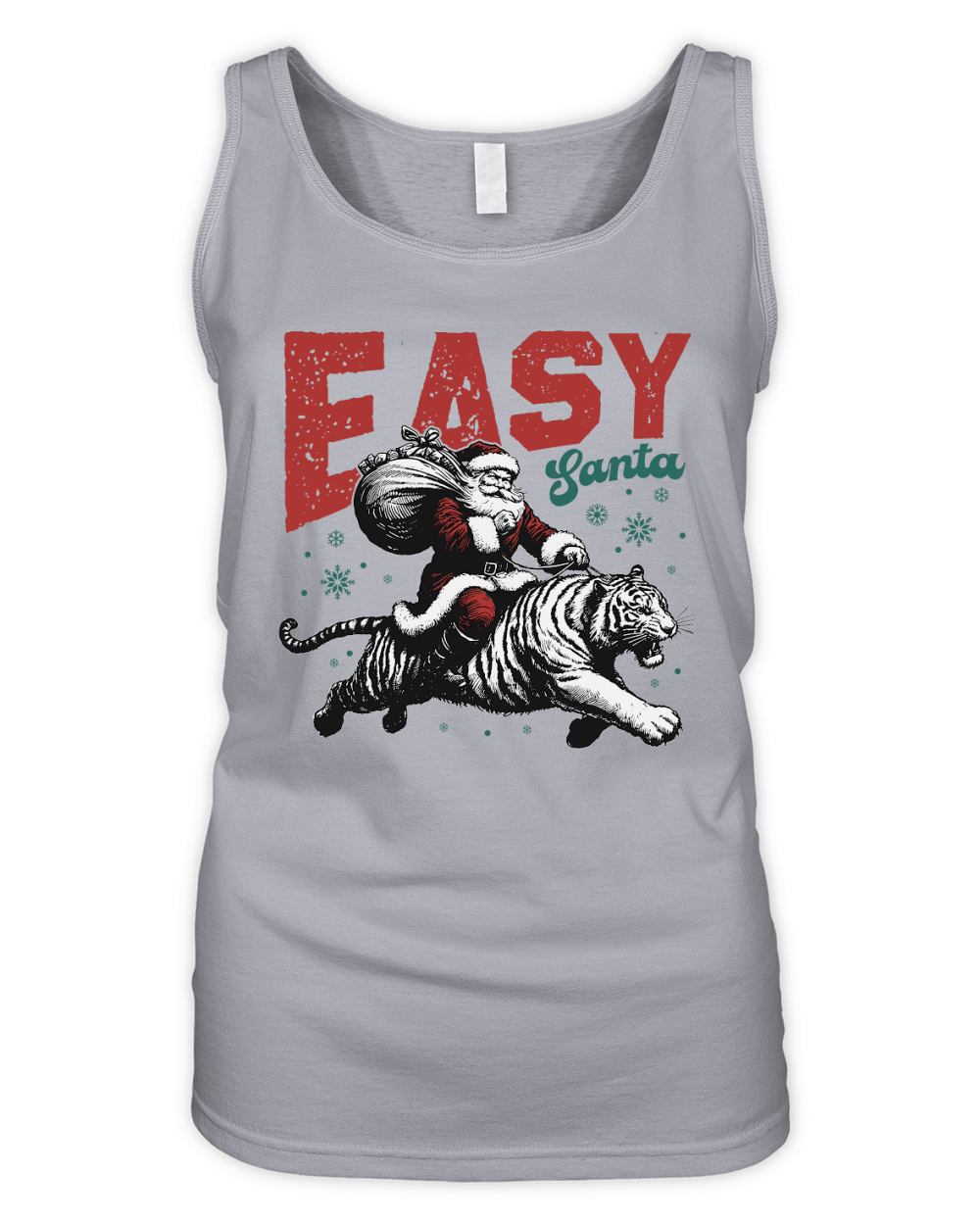 Easy Santa Riding Tiger L Color white tiger Organic Women's Tank Top