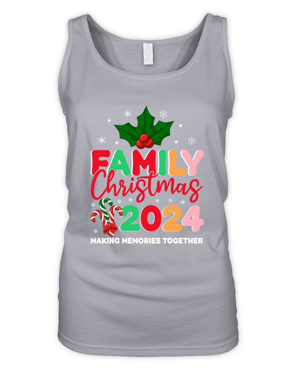 Family Christmas 2024 Making Memories Together Organic Women's Tank Top