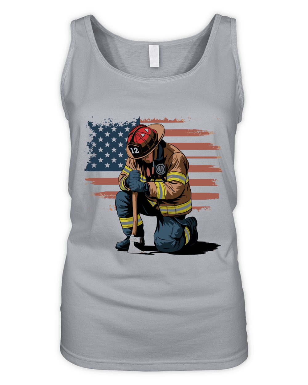 fire fighter vector Graphic 3 Organic Women's Tank Top