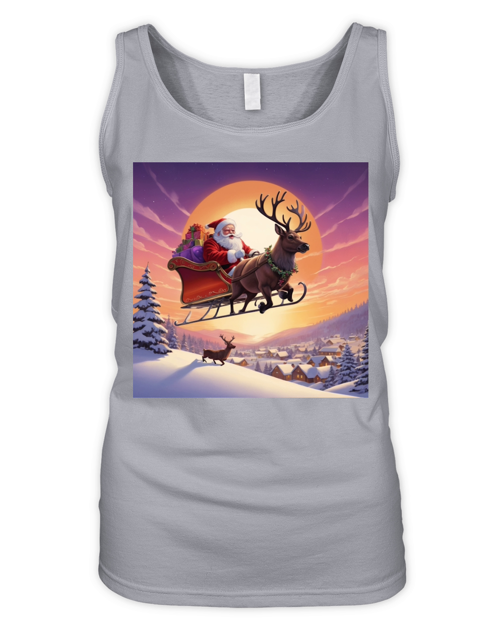Funny Santa Illustration Clipart for Organic Women's Tank Top