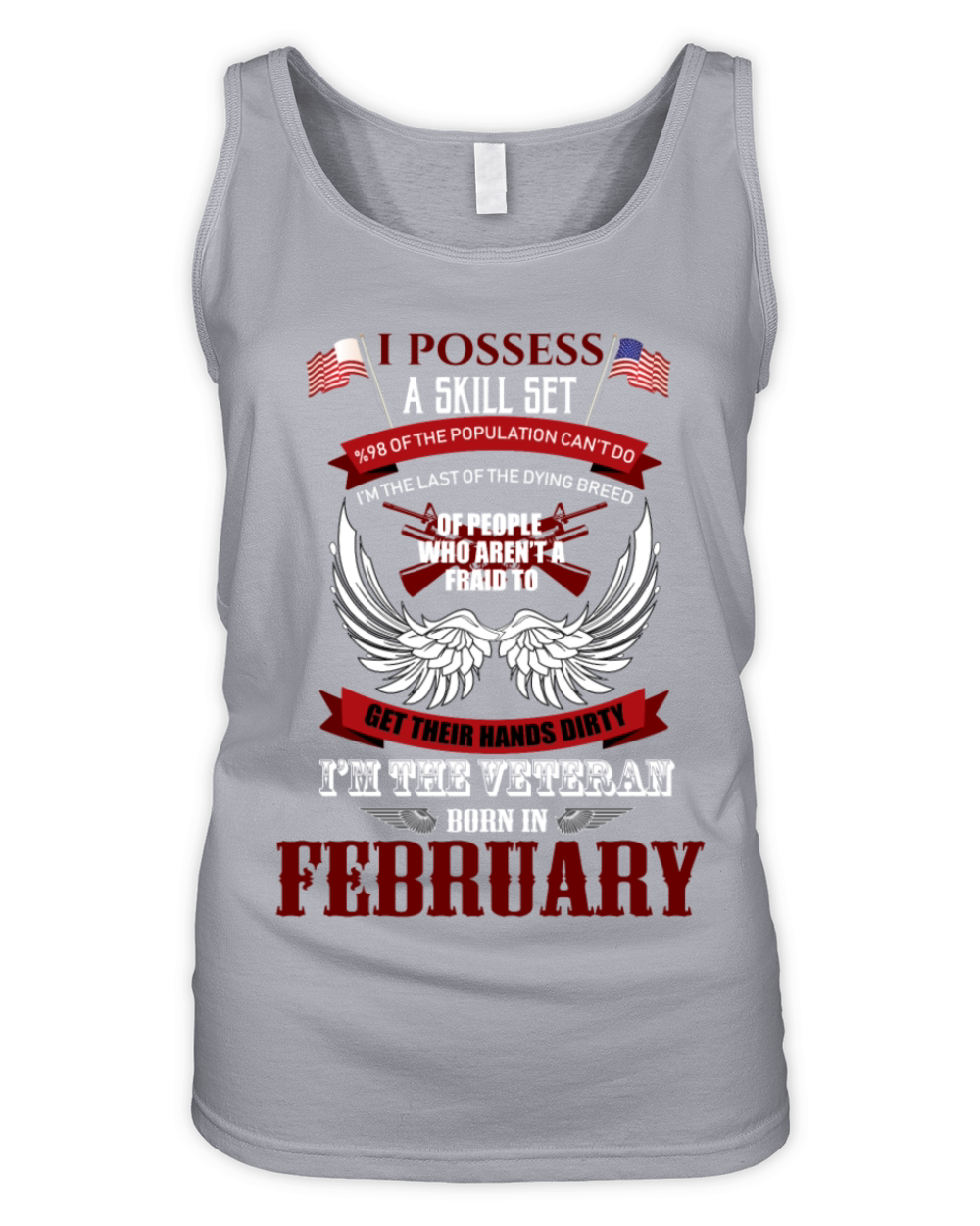 I Am The Veteran Born In February Organic Women's Tank Top